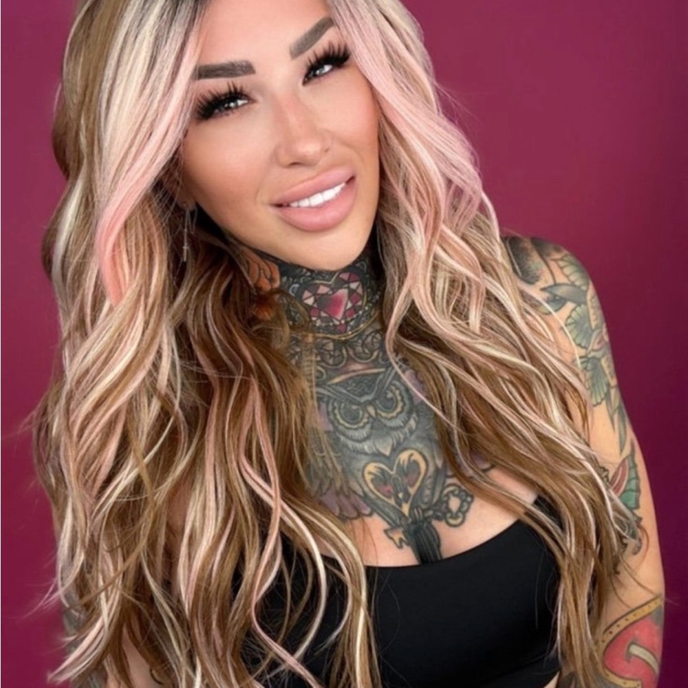 Stylish Pink and Brown Hair Extensions